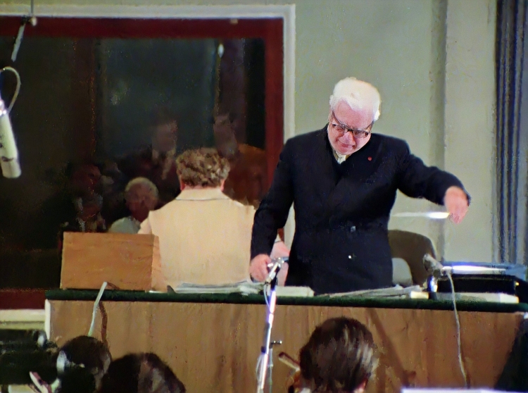 chaplin conducting a studio orchestra